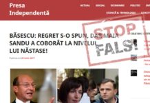 Fals: Traian Băsescu a declarat că Maia Sandu ”a coborât la nivelul” lui Andrei Năstase